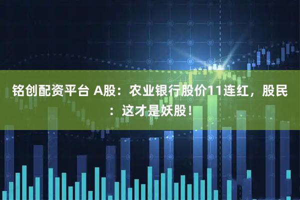 铭创配资平台 A股：农业银行股价11连红，股民：这才是妖股！